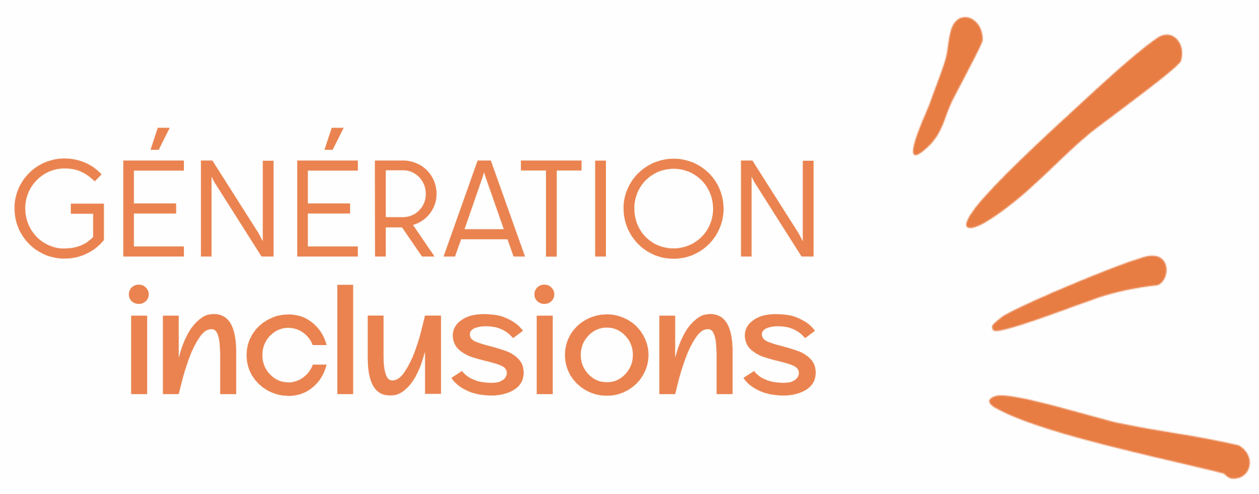 Logo de l'association Génération Inclusions en couleur orange avec fond transparent