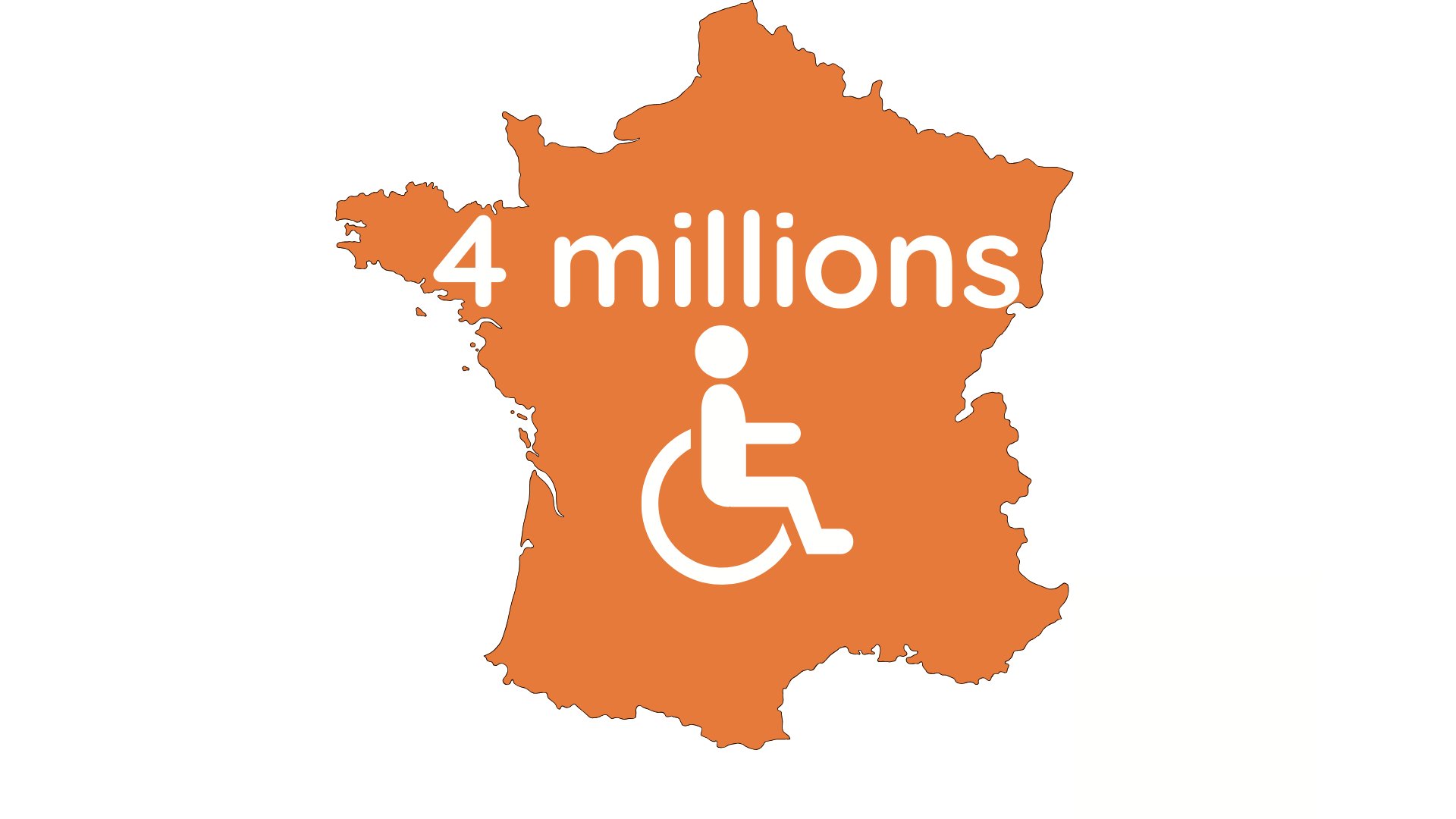 image représentant une carte de France avec la mention du nombre de personnes handicapées