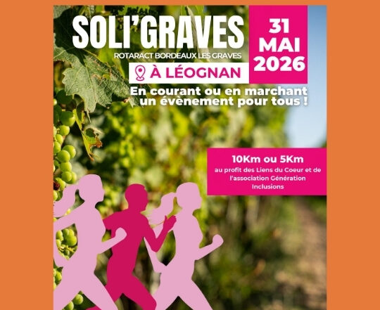 affiche de la course solidaire en faveur de Génération Inclusions à Léognan le 31 mai 2026
