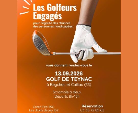 Affiche pour un trophée de golf solidaire en faveur des actions de génération Inclusions