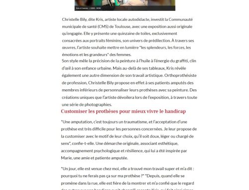 Orthoprothésiste et artiste, cette Toulousaine peint sur les prothèses de ses patients pour aider à la reconstruction